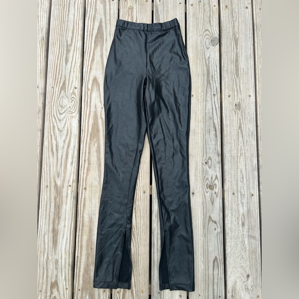 Lovers And‎ Friends 'Harlow' Black Polyurethane Legging Size XXS